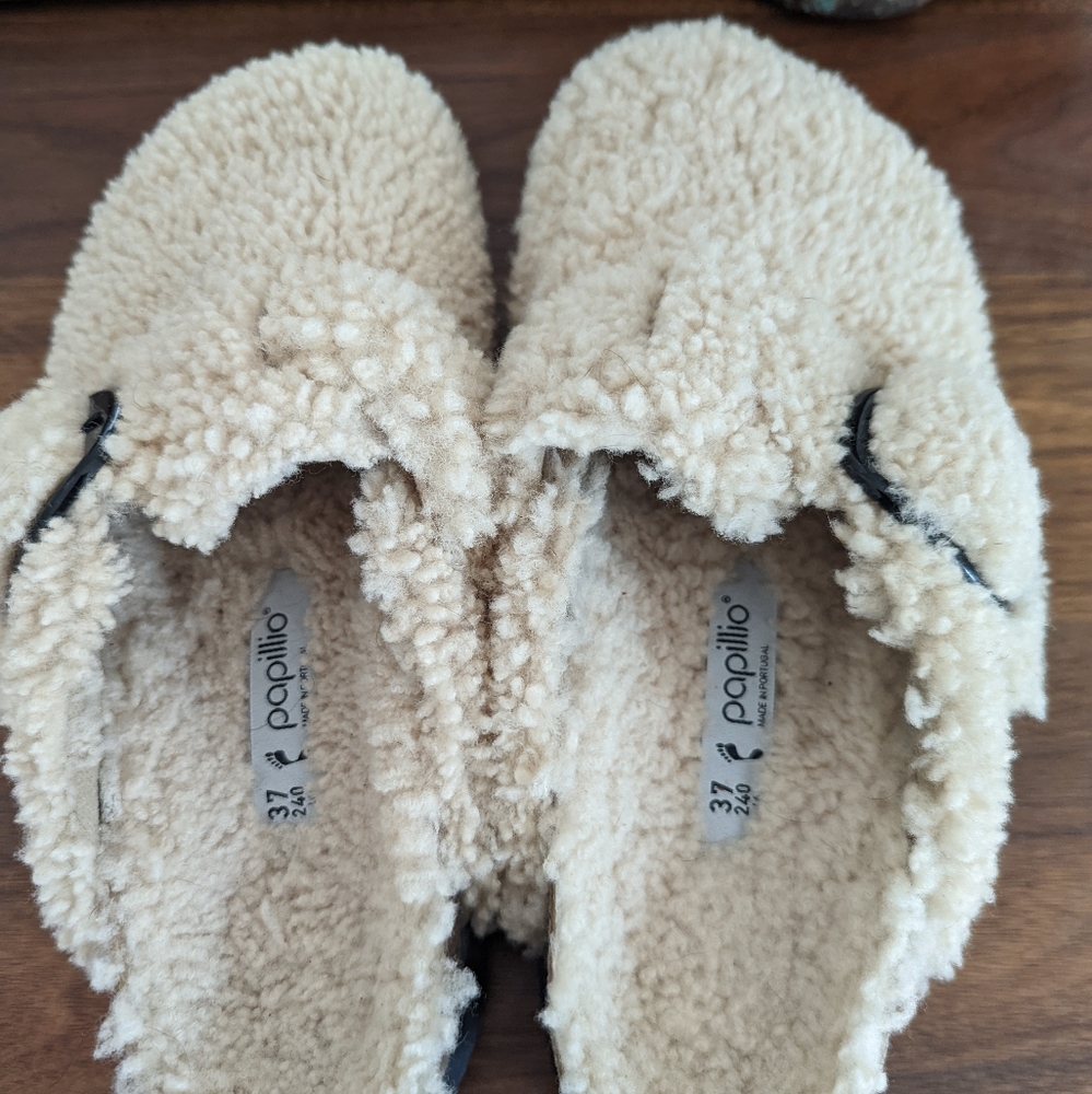 Birkenstock papillio sherpa Boston slides Size 37